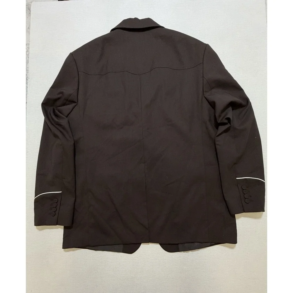 NWT ZARA X Harry Lambert Brown Contrast Suit Jacket Size US 44 EUR 54 Wool
